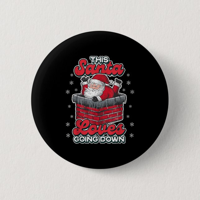 Dieser Weihnachtsmann geht die sonnigen Weihnachts Button (Vorderseite)