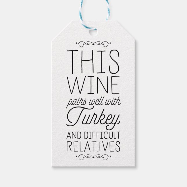Dieser Wein passt gut zu... Geschenkanhänger (Vorderseite)