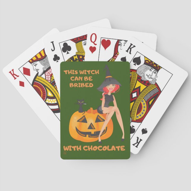 "DIESER WITCH KANN BRIBED SEIN..." komisch Spielkarten (Rückseite)