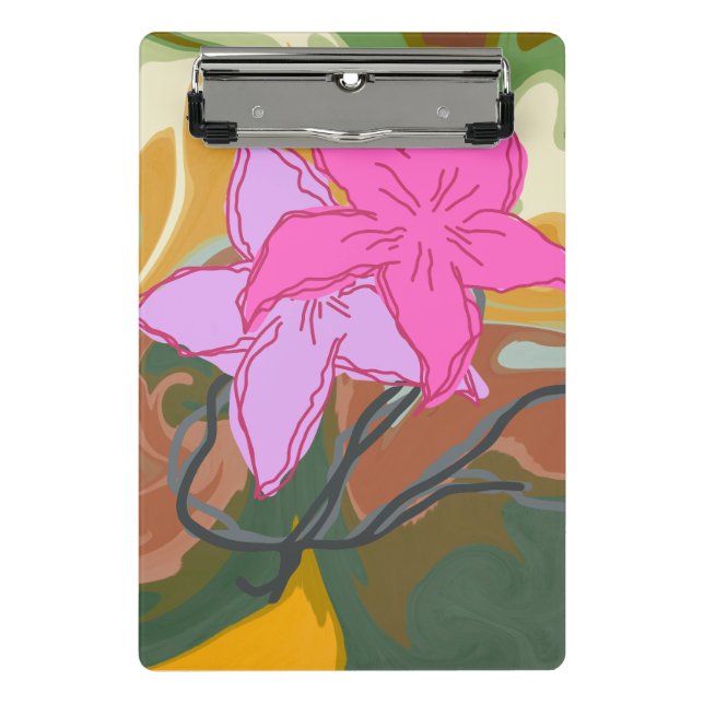 Dieses abstrakte Blumendesign verbindet sanfte flo Mini Klemmbrett (Vorderseite)