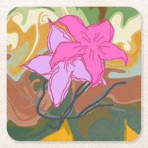 Dieses abstrakte Blumendesign verbindet sanfte flo Rechteckiger Pappuntersetzer