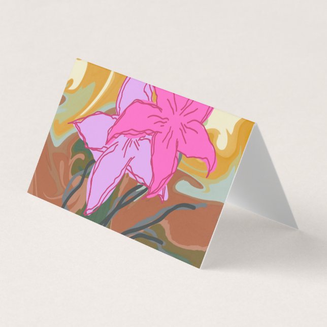 Dieses abstrakte Blumendesign verbindet sanfte flo Visitenkarten (Vorderseite)