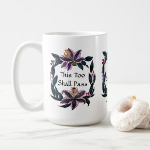 "Dieses auch führt" Aquarell-Lilien-Kranz Tasse