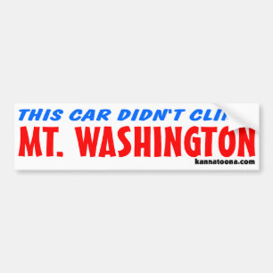 Dieses Auto kletterte nicht Mt. Washington Autoaufkleber