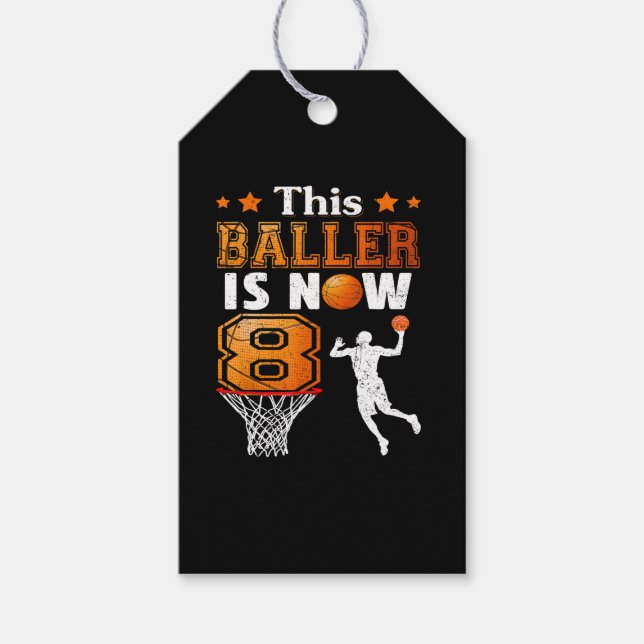 Dieses Baller ist jetzt 8 Jahre alt Geschenkanhänger (Vorderseite)