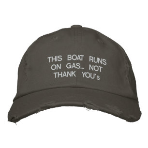 Dieses Boot fährt mit Gas... Nicht "Danke." Bestickte Kappe