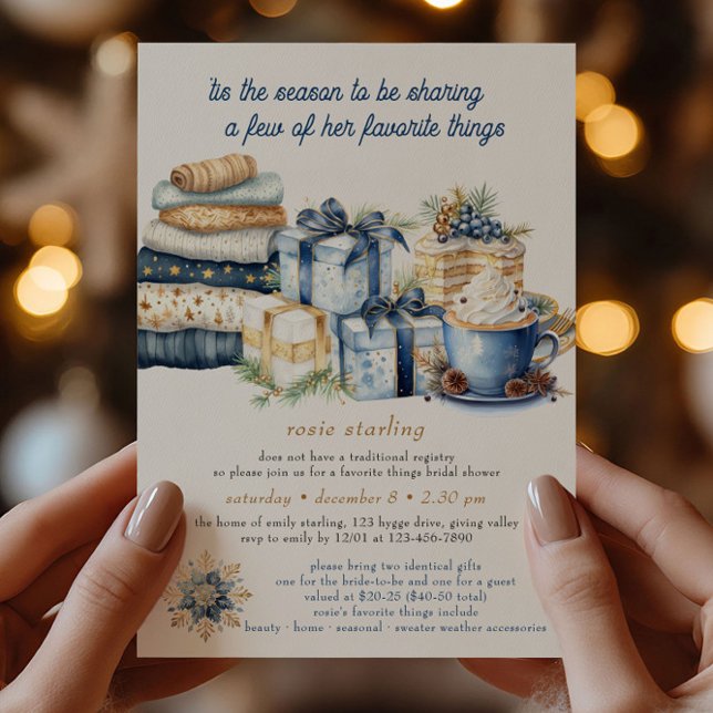 Dieses Brautparty ist das  für die Lieblingssaison Einladung (favorite things christmas bridal shower invitation by Darling & May)
