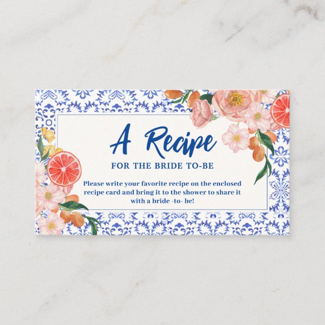 Dieses Brautparty mit mehr Blumen ist ein Rezept Begleitkarte (Vorderseite)