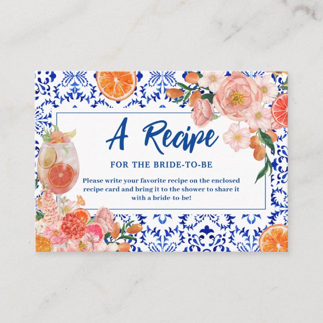 Dieses Brautparty mit mehr Blumen ist ein Rezept Begleitkarte (Vorderseite)