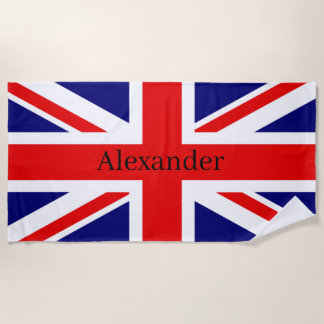 Dieses britische Flaggendesign mit Namen personali Strandtuch