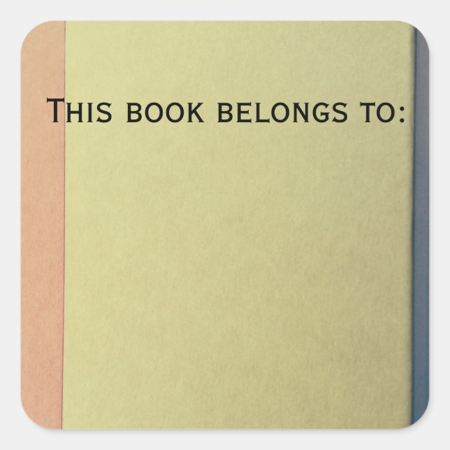 Dieses Buch gehört: Buchetiketten Quadratischer Aufkleber (Vorderseite)