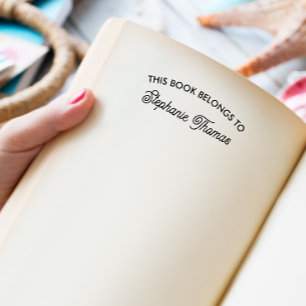 Dieses Buch gehört dazu, IHREN NAMEN KURSIVE SCHRI Permastempel