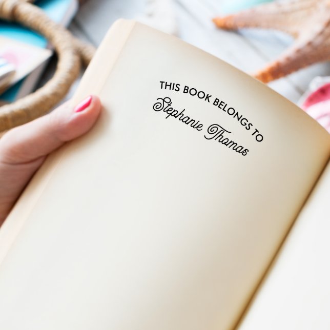 Dieses Buch gehört dazu, IHREN NAMEN KURSIVE SCHRI Permastempel (THIS BOOK BELONGS TO WITH CUSTOM NAME IN CURSIVE SIGNATURE LIKE FONT)