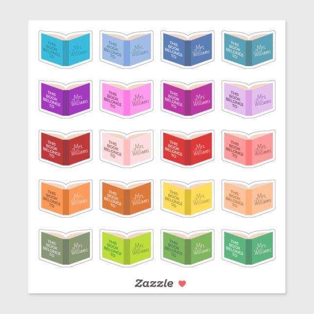 Dieses Buch gehört dem Lehrer Set 20 kundenspezifi Aufkleber (Blatt)