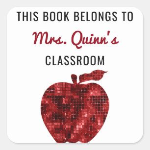 Dieses Buch gehört dem Personalisierten Lehrer App Quadratischer Aufkleber