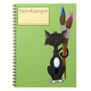 Dieses Buch gehört, Katze und Pinsel, Grün