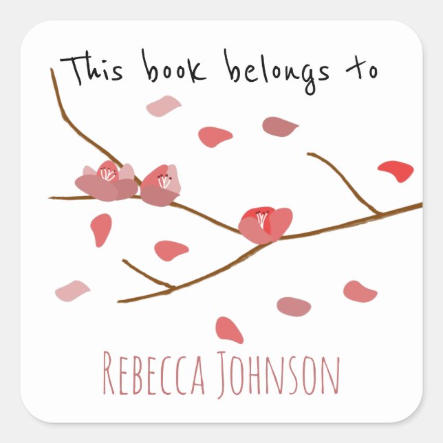 Dieses Buch gehört Quadratischer Aufkleber (Vorderseite)