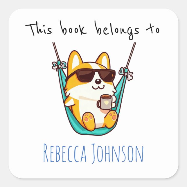Dieses Buch gehört Quadratischer Aufkleber (Vorderseite)