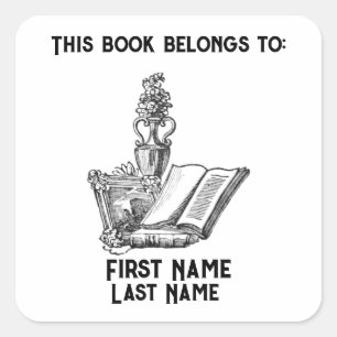 Dieses Buch gehört Quadratischer Aufkleber