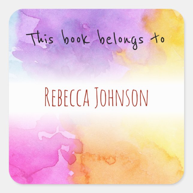 Dieses Buch gehört Quadratischer Aufkleber (Vorderseite)