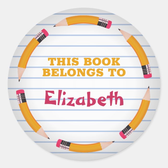 Dieses Buch gehört Runder Aufkleber (Vorderseite)