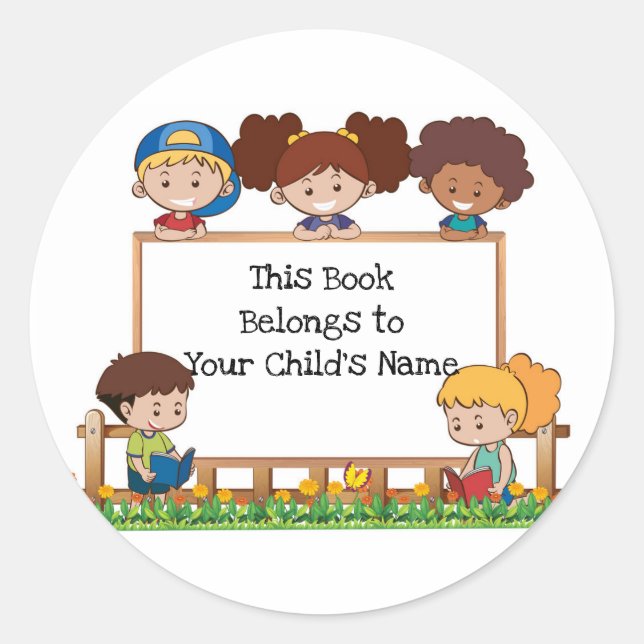 Dieses Buch gehört Runder Aufkleber (Vorderseite)