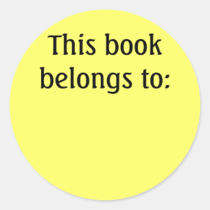 Dieses Buch gehört: Runder Aufkleber