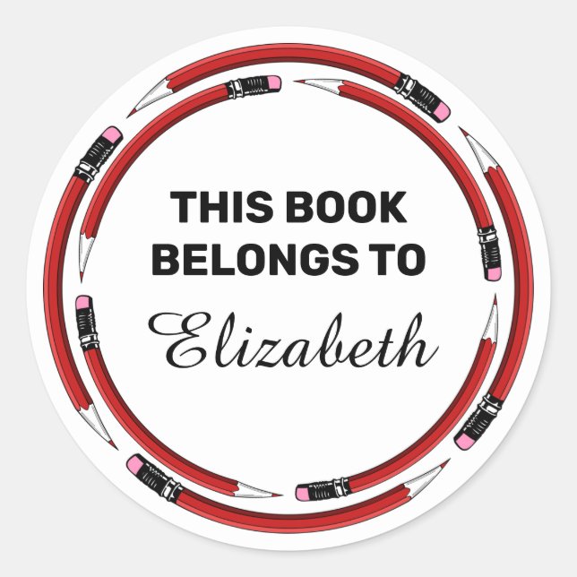 Dieses Buch gehört Runder Aufkleber (Vorderseite)