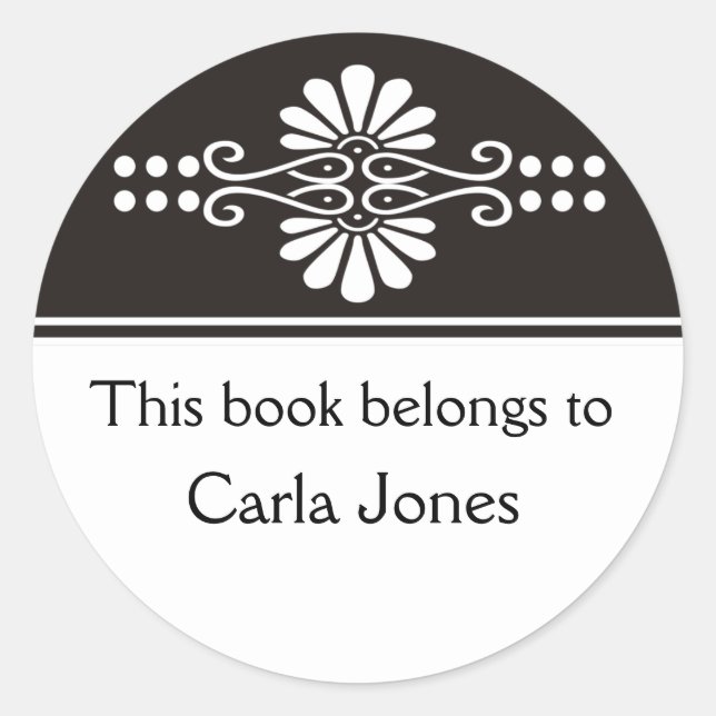 Dieses Buch gehört schwarz zu Labels Runder Aufkleber (Vorderseite)