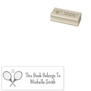 Dieses Buch gehört, Tennisball personalisiert     Gummistempel