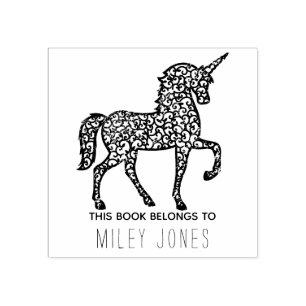 Dieses Buch gehört unicorn Gummistempel