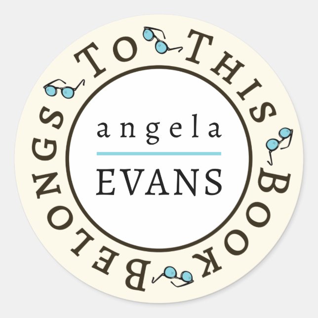 "Dieses Buch gehört zu" Aufklebervorlage Runder Aufkleber (Vorderseite)