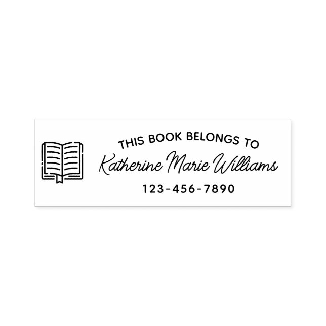 Dieses Buch gehört zu - Briefmarke aus selbstgenei Permastempel (Design)