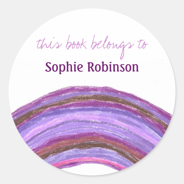 "Dieses Buch gehört zu" Buchzeichen-Aufkleber Runder Aufkleber (Vorderseite)