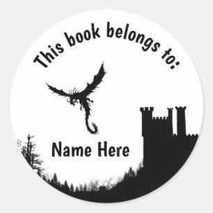 Dieses Buch gehört zu dem anpassbaren Dragon & Cas Runder Aufkleber