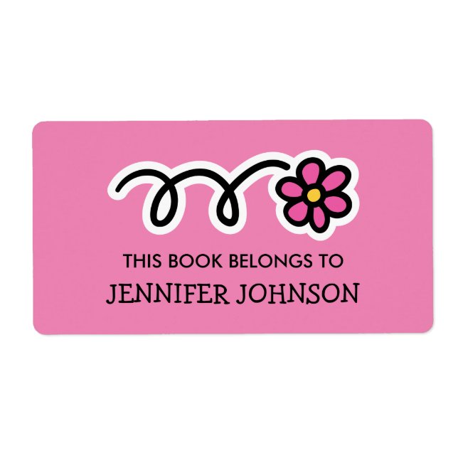 Dieses Buch gehört zu den rosafarbenen Blume-Label (Vorne)