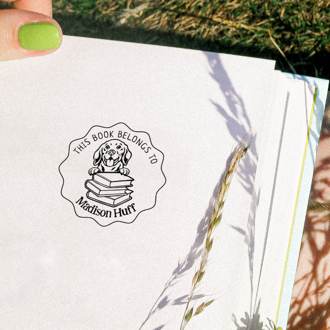 Dieses Buch gehört zu einem Niedlichen Beagle Buch Gummistempel (Von Creator hochgeladen)