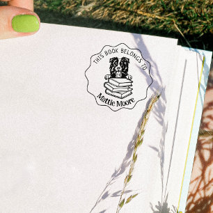 Dieses Buch gehört zu einem Niedlichen Border Coll Gummistempel