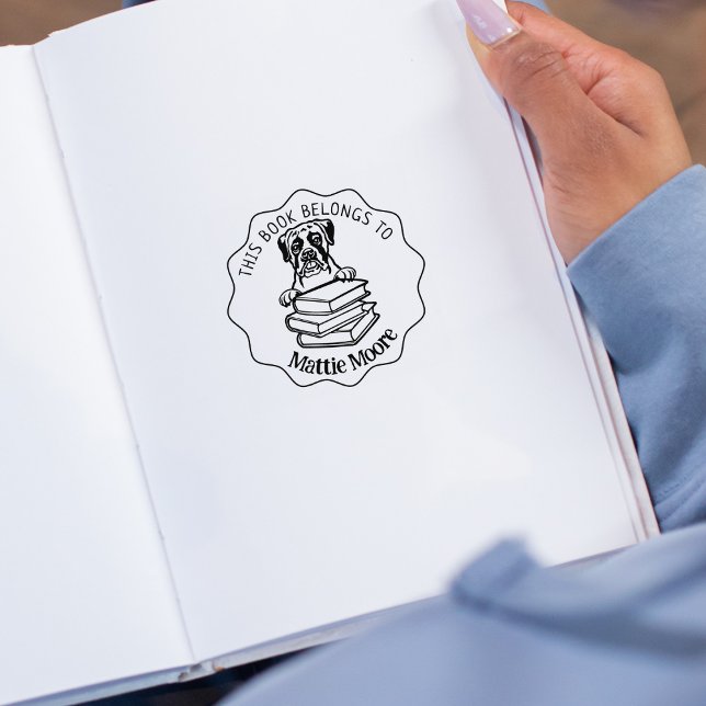 Dieses Buch gehört zu einem Niedlichen Boxerbuch Gummistempel (Von Creator hochgeladen)