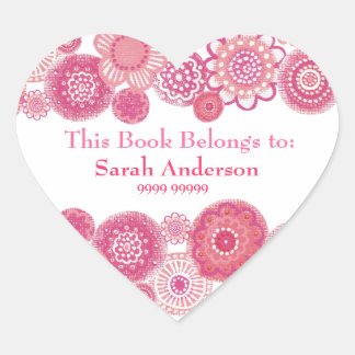 Dieses Buch gehört zu einem rosa Heart Shape Stick Herz-Aufkleber