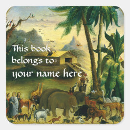 Dieses Buch gehört zu ... Fine Art Buchzeichen Quadratischer Aufkleber