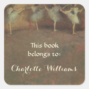 Dieses Buch gehört zu ... Fine Art Buchzeichen Quadratischer Aufkleber