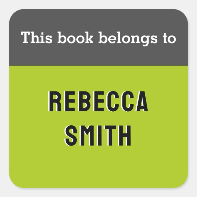 Dieses Buch gehört zu modernen, hellgrünen Gewohnh Quadratischer Aufkleber (Vorderseite)