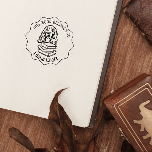 Dieses Buch gehört zu, Niedlich Cocker Spaniel Gummistempel