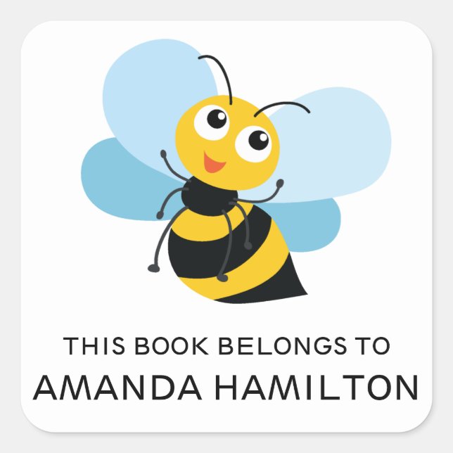 DIESES BUCH GEHÖRT ZU NIEDLICHEM GELB. QUADRATISCHER AUFKLEBER (Vorderseite)