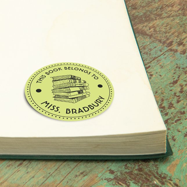 Dieses Buch gehört zu Personalisierten Runder Aufkleber (This Book Belongs To Personalized Classic Round Sticker)