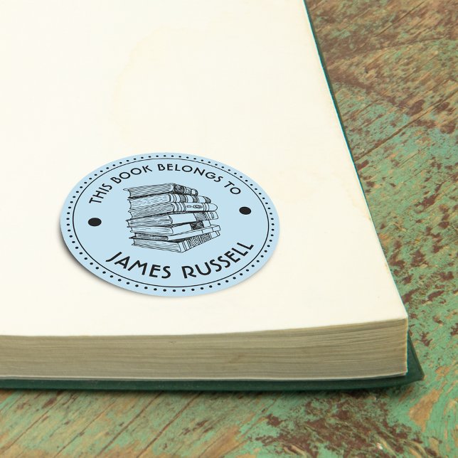 Dieses Buch gehört zu Personalisierten Runder Aufkleber (This Book Belongs To Personalized Classic Round Sticker)