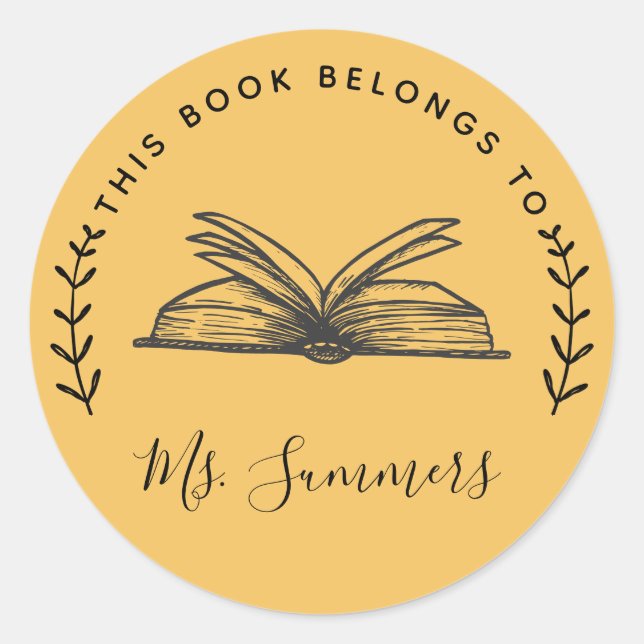 Dieses Buch gehört zu Personalisierten Runder Aufkleber (Vorderseite)