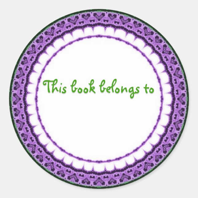 DIESES BUCH GEHÖRT ZU... RUNDER AUFKLEBER (Vorderseite)