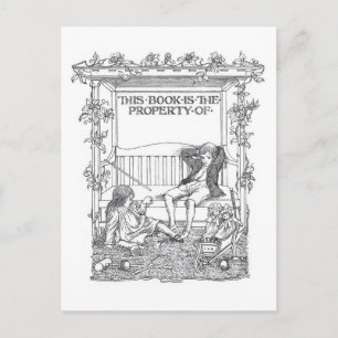 "Dieses Buch gehört zu" Vintagen Buchzeichen Postk Postkarte
